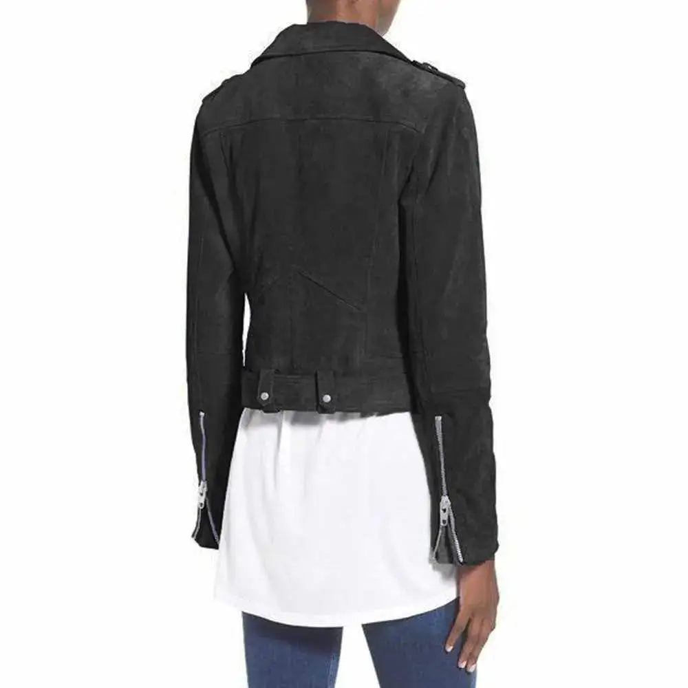 Women’s Nubuck Leather Biker Jacket