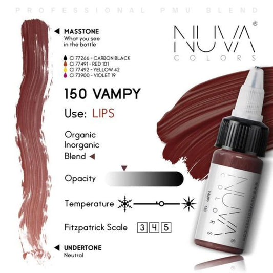 Nuva Colors PMU Lip Pigment — Customizable, Cool Undertone, Made in USA (Vampy)
