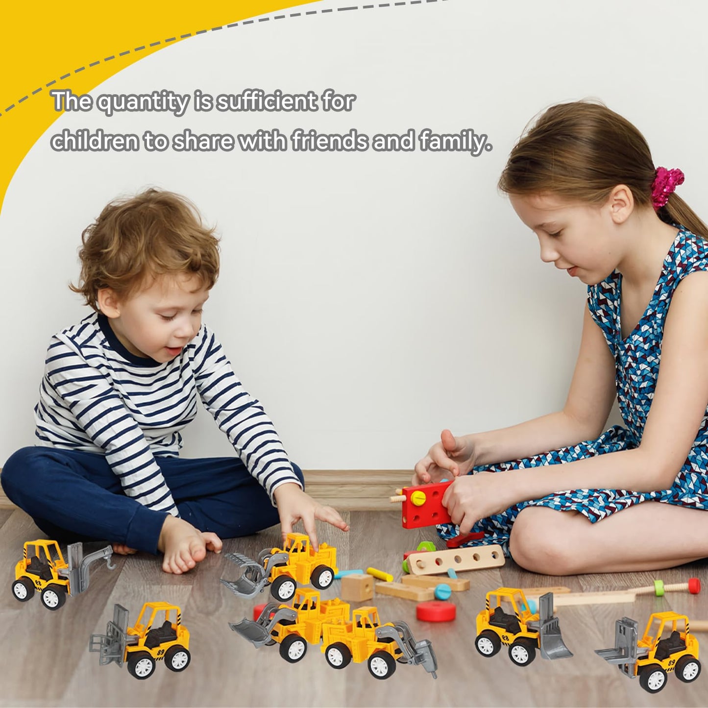 OJYUDD 24 Pcs Mini Construction Vehicles – Pull Back Engineering Toys for Parties