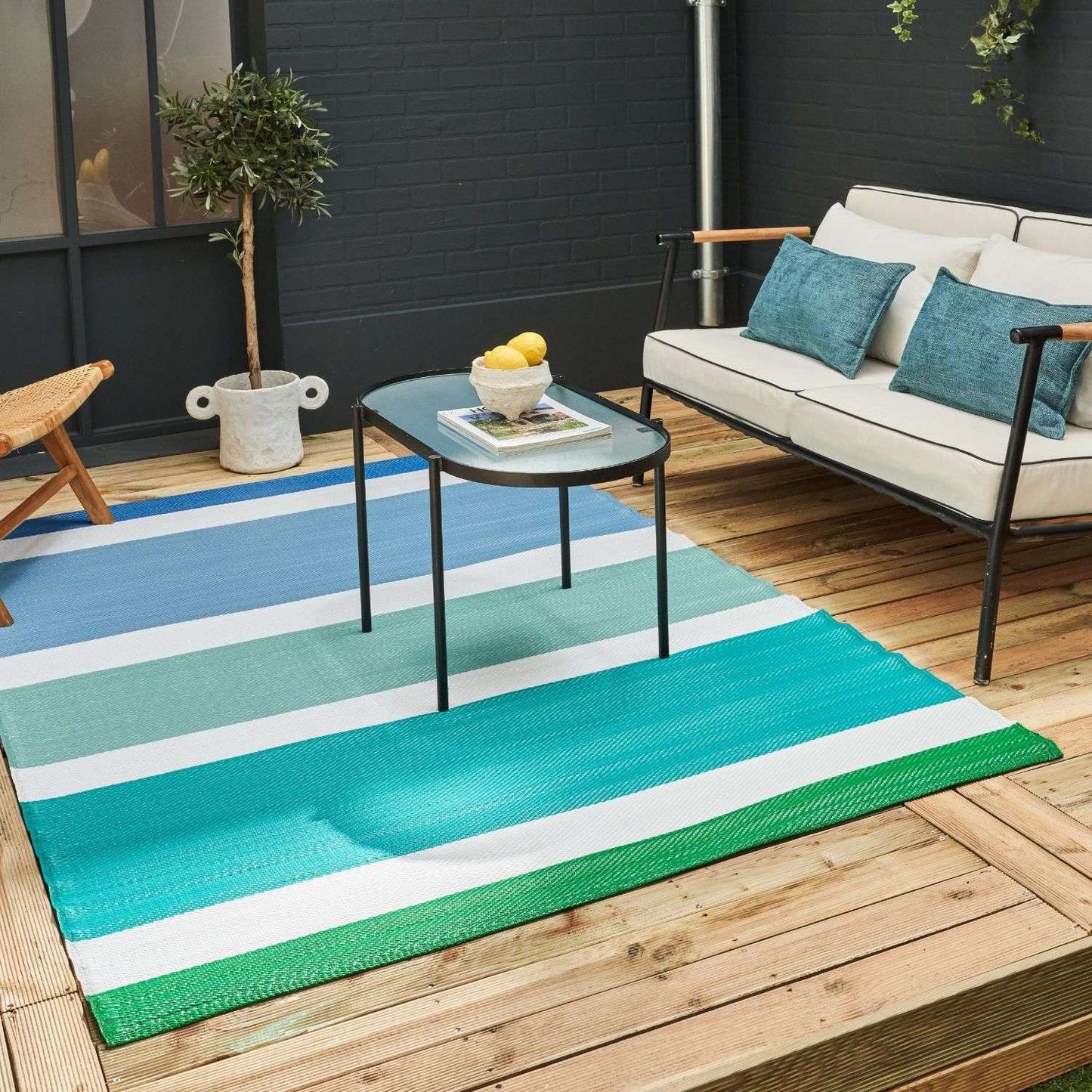 Rainbow Outdoor Rug Blue | 1030