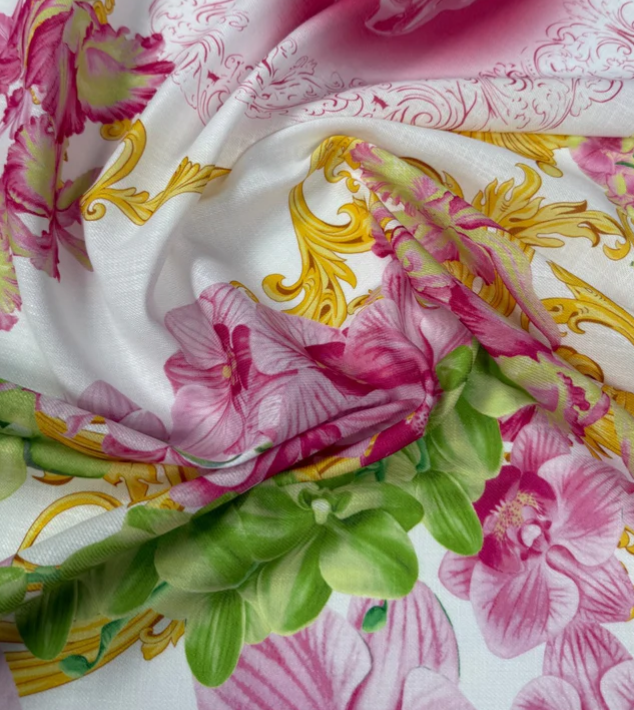 Orchid Swirl Print Fabric by Metre
