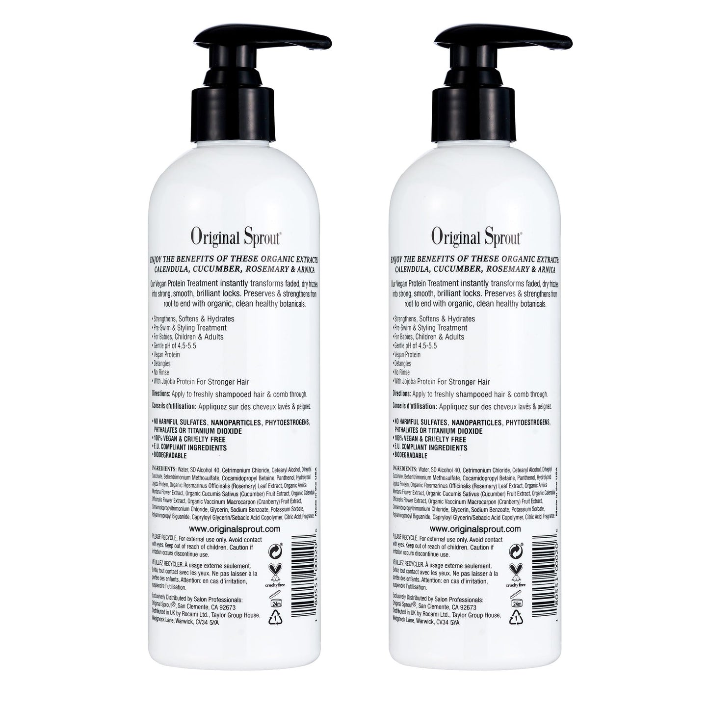 Original Sprout Leave-In Conditioner — Lightweight Detangler for Dry & Damaged Hair (12 oz, 2 Pack)