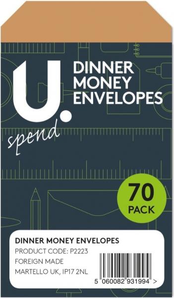 Organize Secure Dinner Money 70Pack Envelope Storage