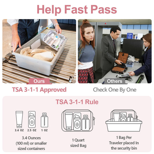 PACKISM 2-Pack Clear Toiletry Bags – Medium TSA Carry-On & Large Luggage