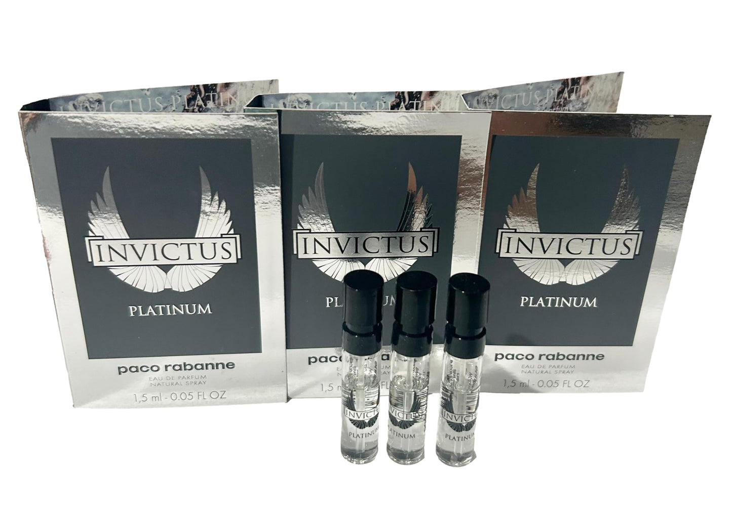Paco Rabanne Invictus Platinum EDP Men – 3x 1.5ml Mini Vials Set