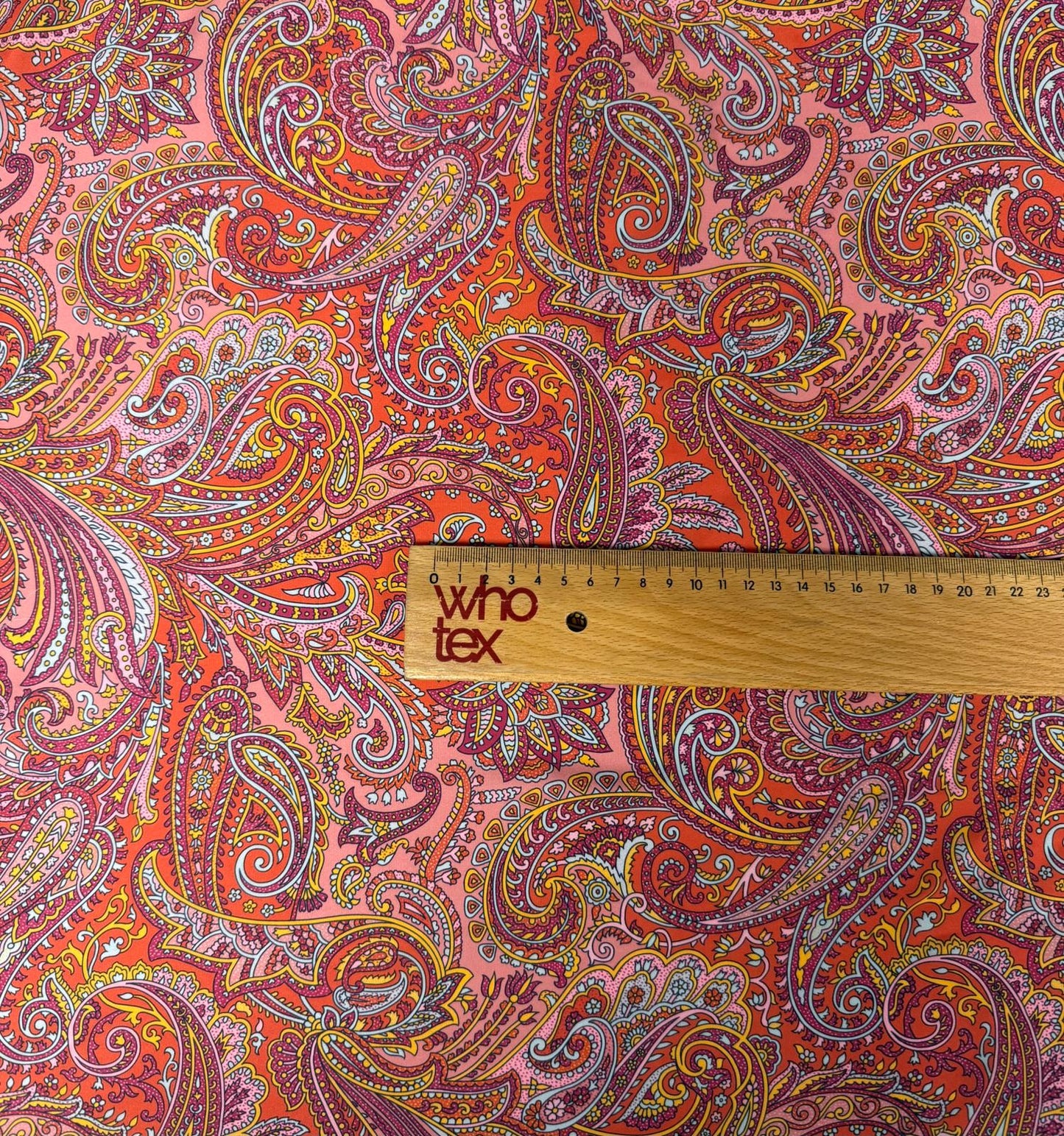 Red Tones Paisley Pattern Fabric by the Metre