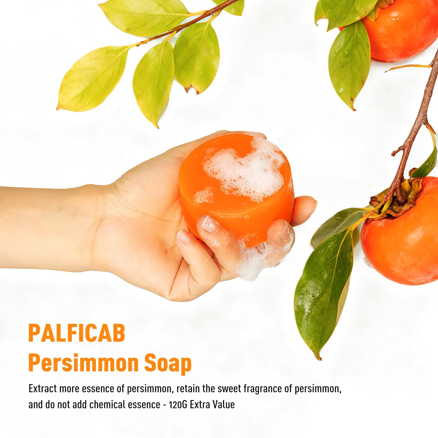 PALFICAB 120G Round Persimmon Soap – Natural Odor Control for Women & Men (2 Bars)