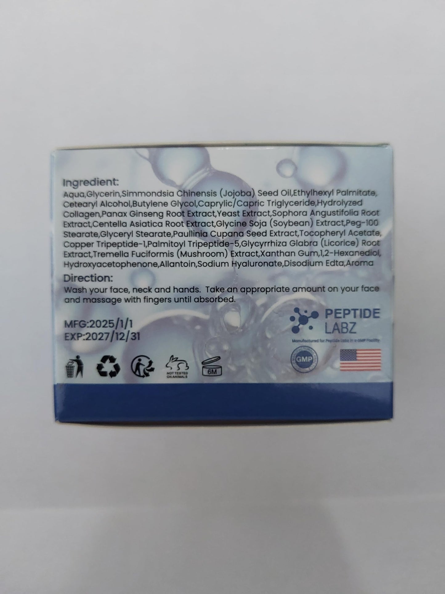 PeptideLabz Copper Peptide Face Cream – Firming, Repair, and Hydration (1.7 oz)