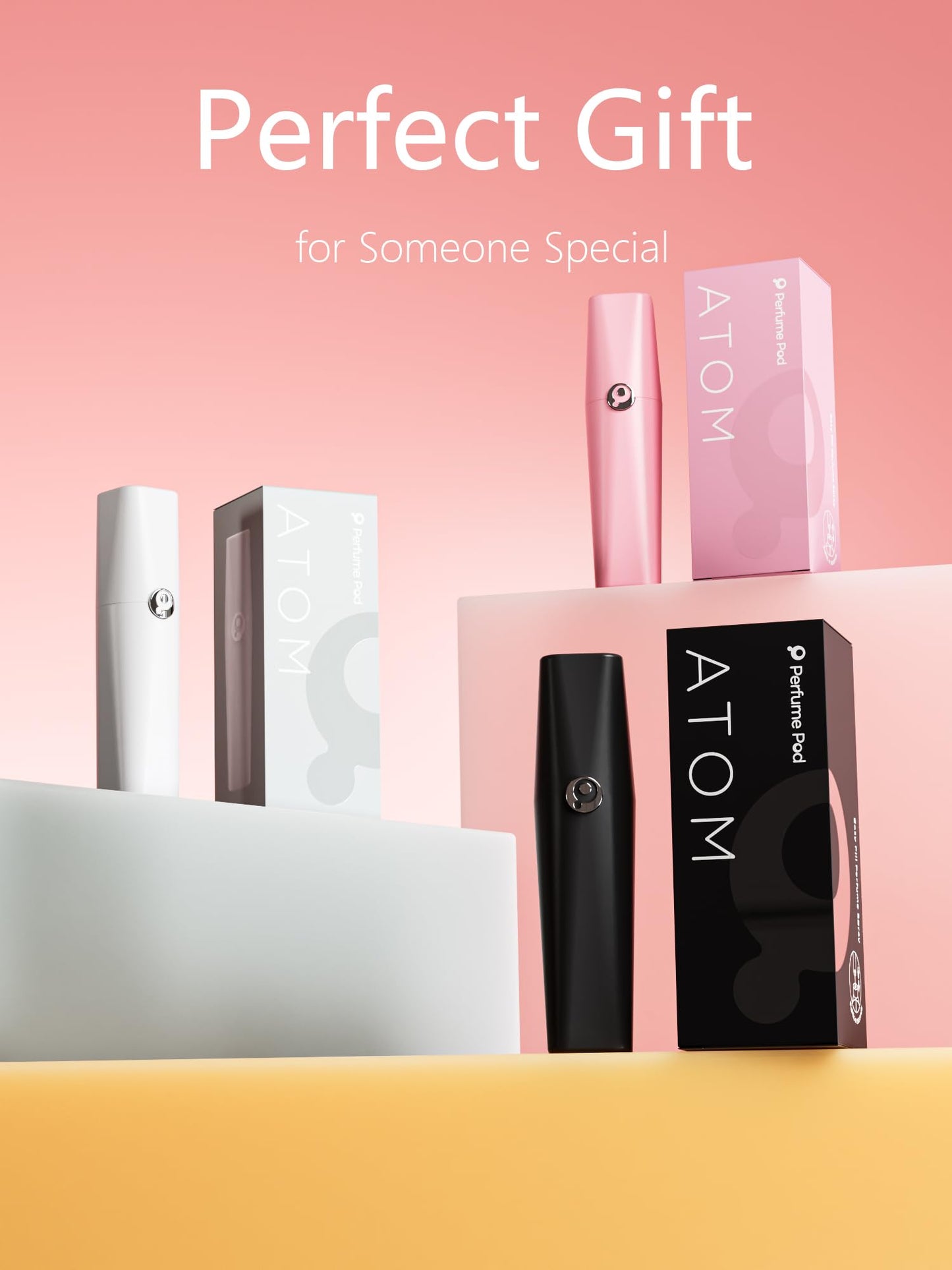 Perfume Pod ATOM Refillable Perfume Atomizer (ATOM01, Pink) – Travel-Ready