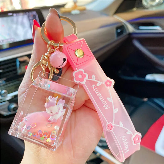 cartoon style arylic women's bag pendant keychain