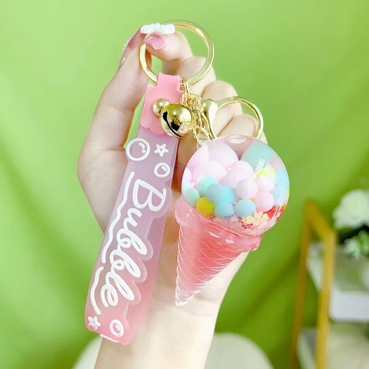 cute letter arylic unisex bag pendant keychain