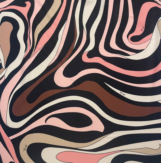 Pink Retro Abstract Pattern Fabric by the Metre