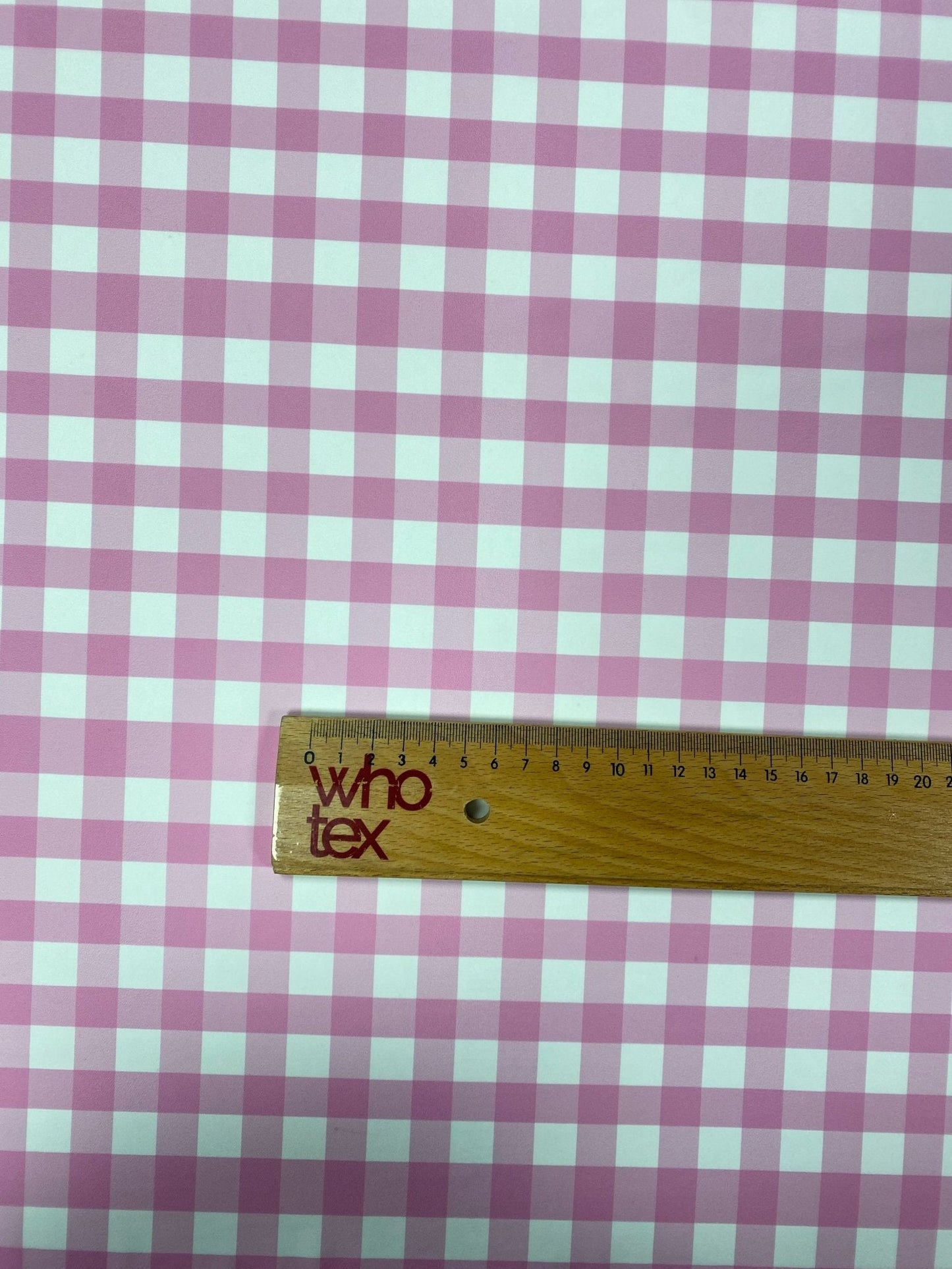 Pink White Plaid Fabric by Metre