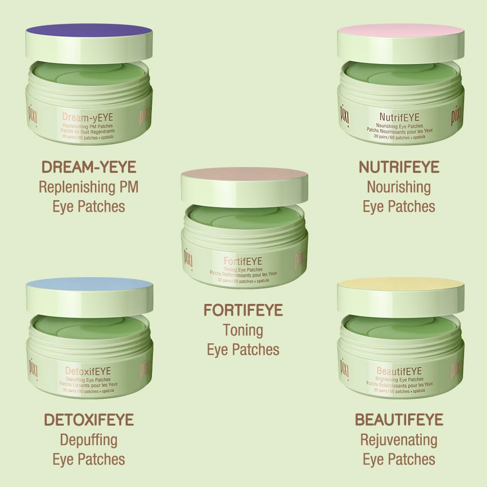 Pixi DetoxifEYE 2-Pack | Depuffing Hydrogel Under-Eye Patches with Cucumber, Gold & Caffeine