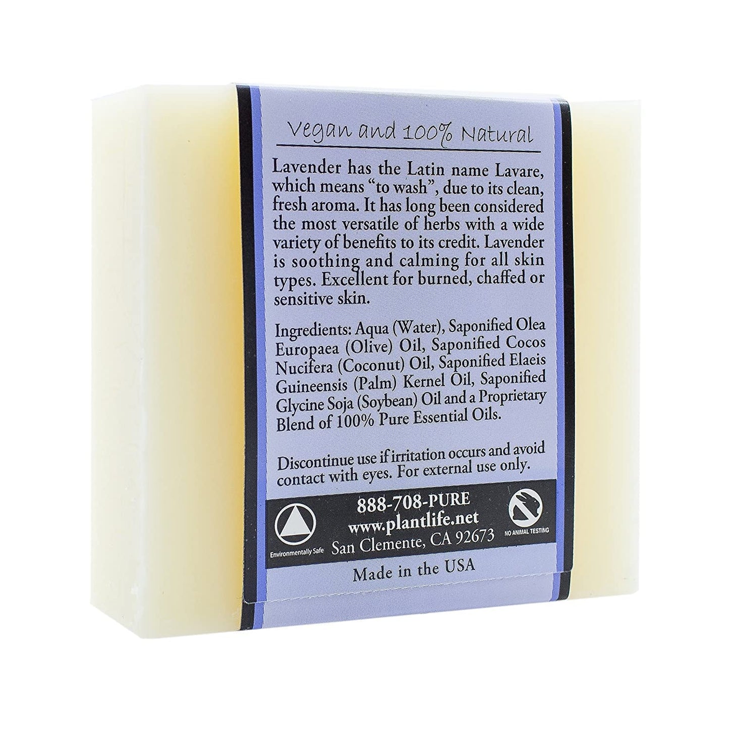 Plantlife Lavender 3-Pack Bar Soap – Moisturizing & Soothing, Hand Crafted in California