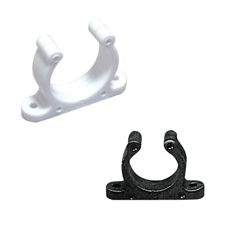 4x 25mm Black Plastic Support Clip Screwed Boat Hook Oar Tube Holder Nuova Rade