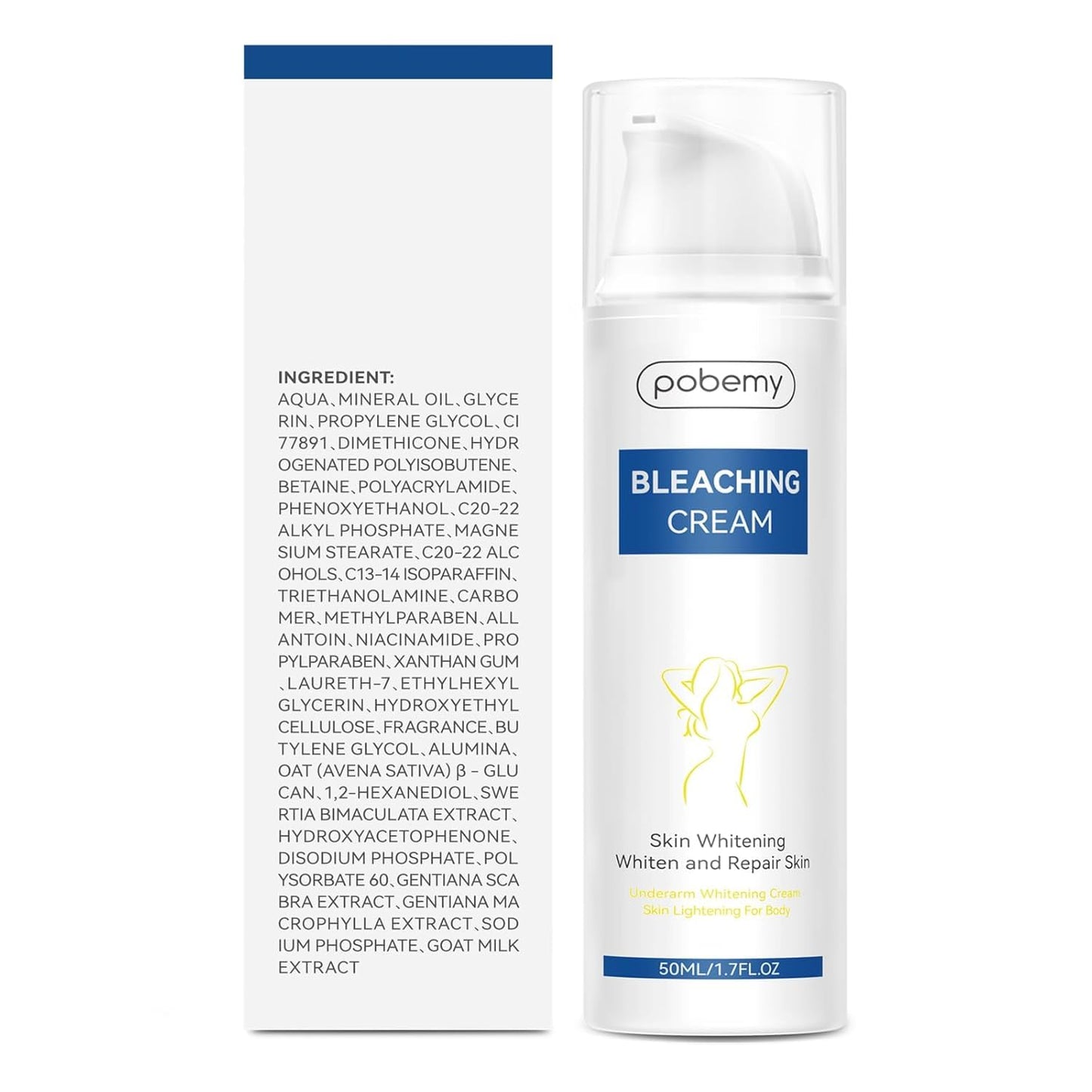 POBEMY Skin Bleaching Cream – Vitamin C Brightening for Face & Body (1.7 fl oz)