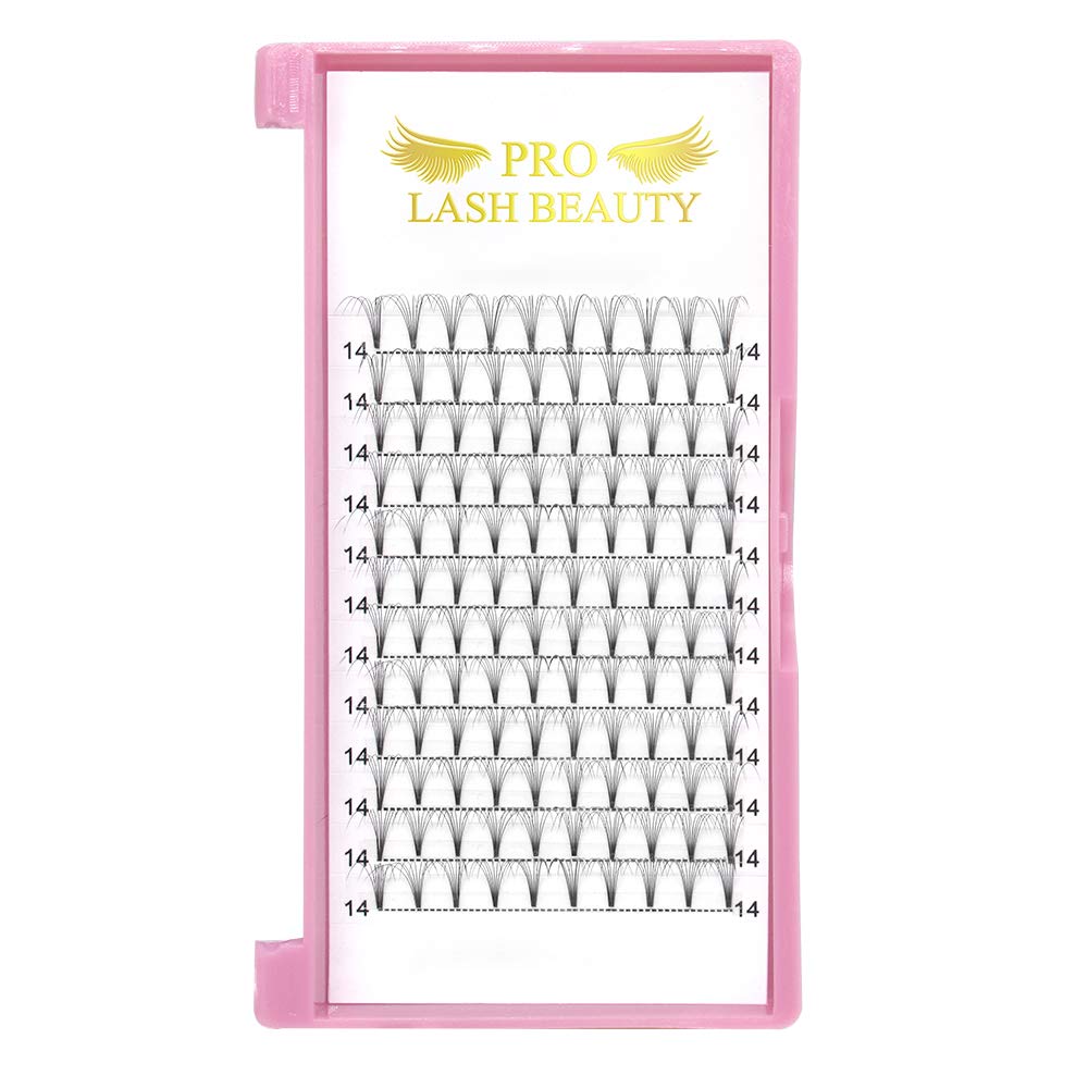 PRO LASHBEAUTY Premade Volume Eyelash Extensions 8D-C-0.07 | 9-20 mm Short Stem