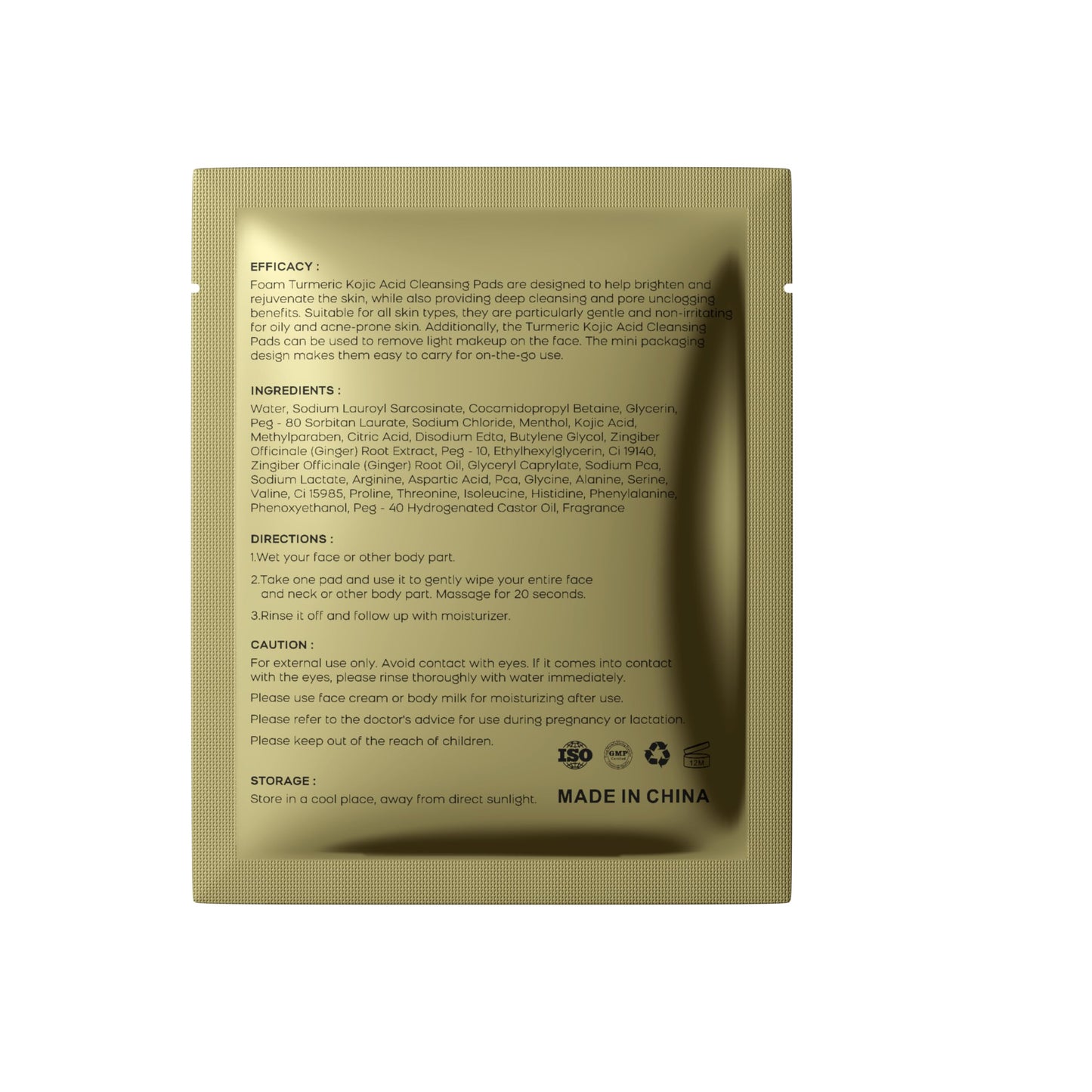 QOOQ Turmeric Kojic Acid Cleansing Pads – Individually Sealed Travel-Size (20 Pads) | Gentle Brightening Exfoliator