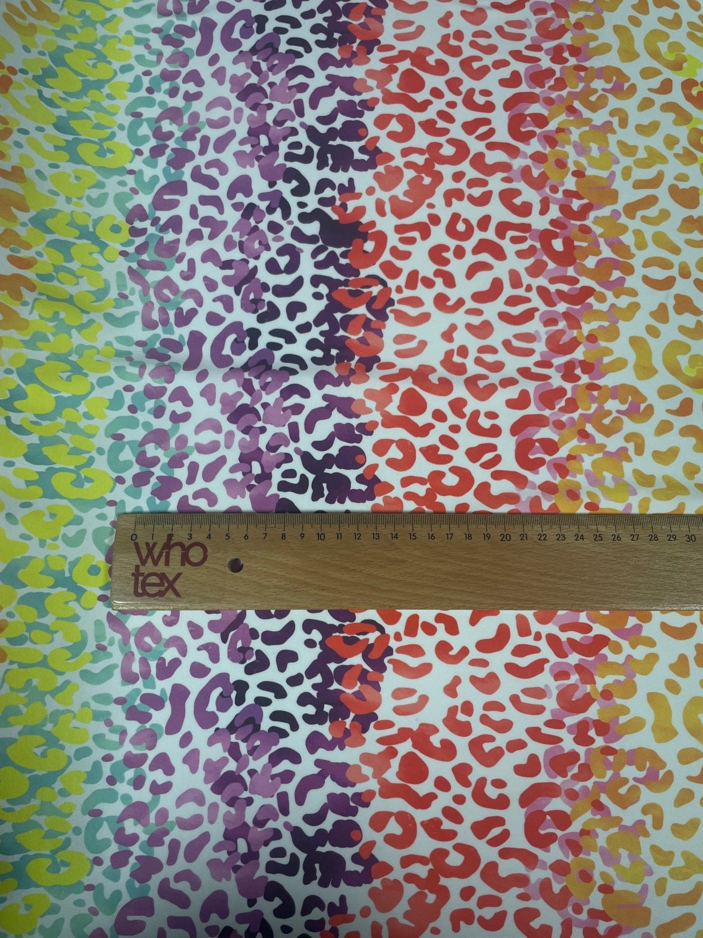 Rainbow Leopard Print Lycra Stretch Fabric by the Metre