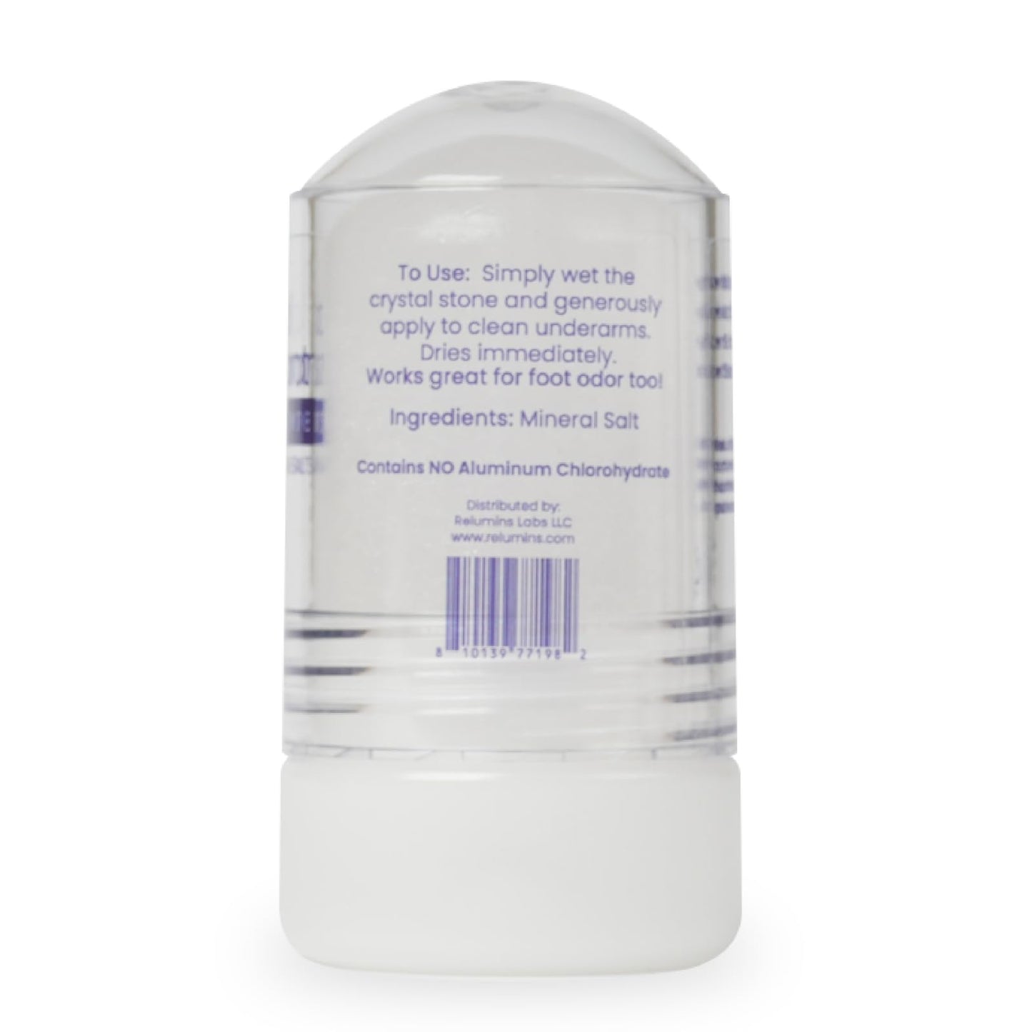 Relumins Crystal Deodorant – Aluminum-Free Mineral Salt Roll-On, 60g x 3