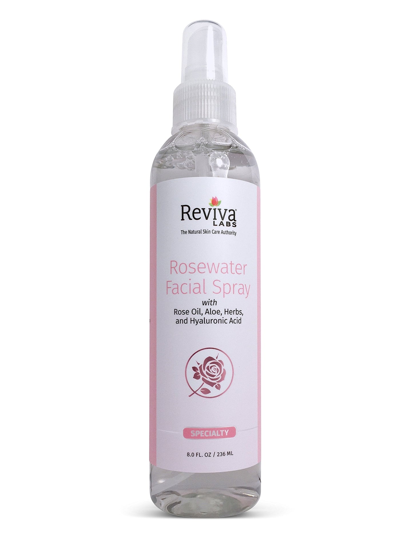 Reviva Labs Rosewater Facial Spray, 8 oz – Refresh, Hydrate, Set Makeup