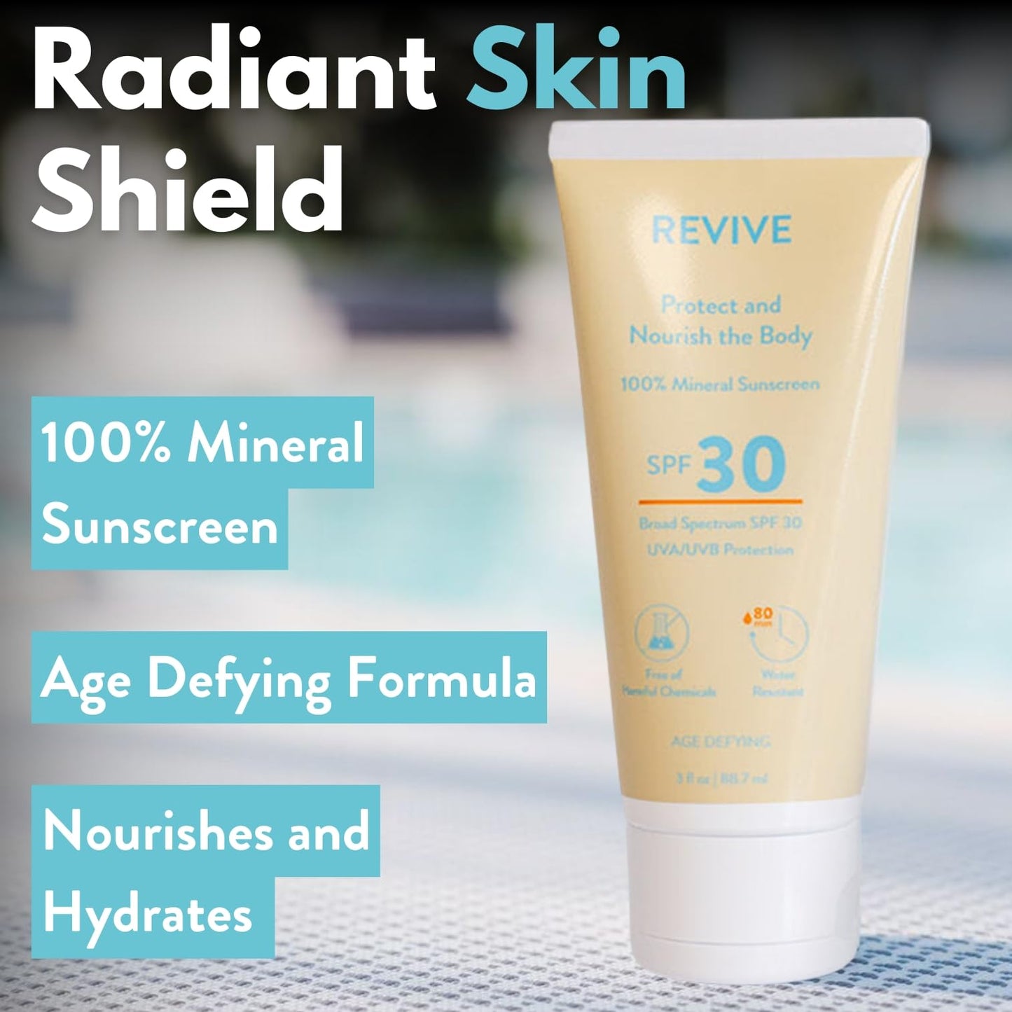 REVIVEEO Skin Health Sunscreen SPF 30 – Mineral, Hydrating, Face & Body