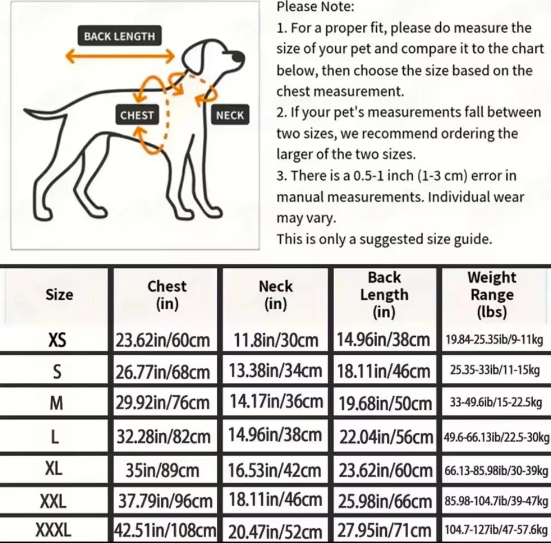 All Season Dog Body Suit