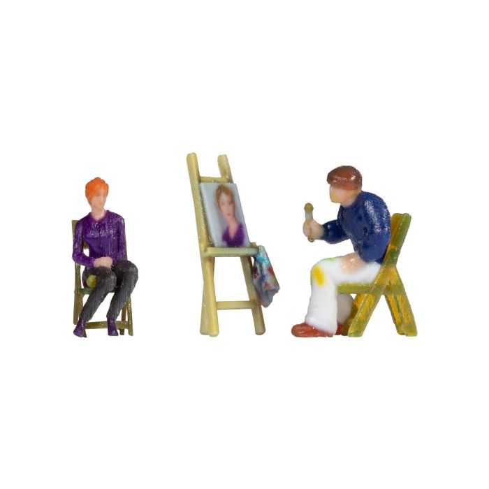 Artist with Model & Easel 3D Terrarium Figures 10415