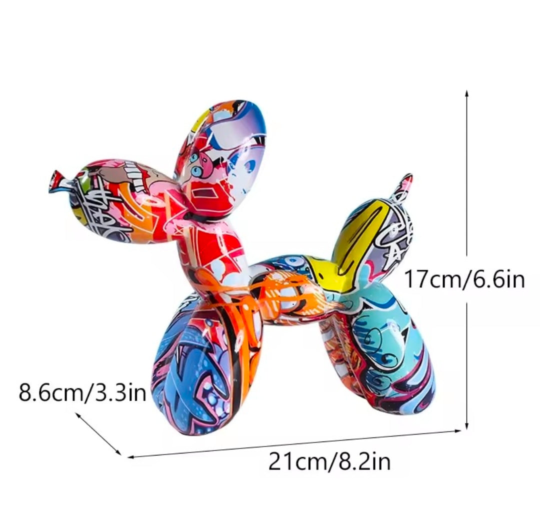 Graffiti Balloon Dog Resin Statue