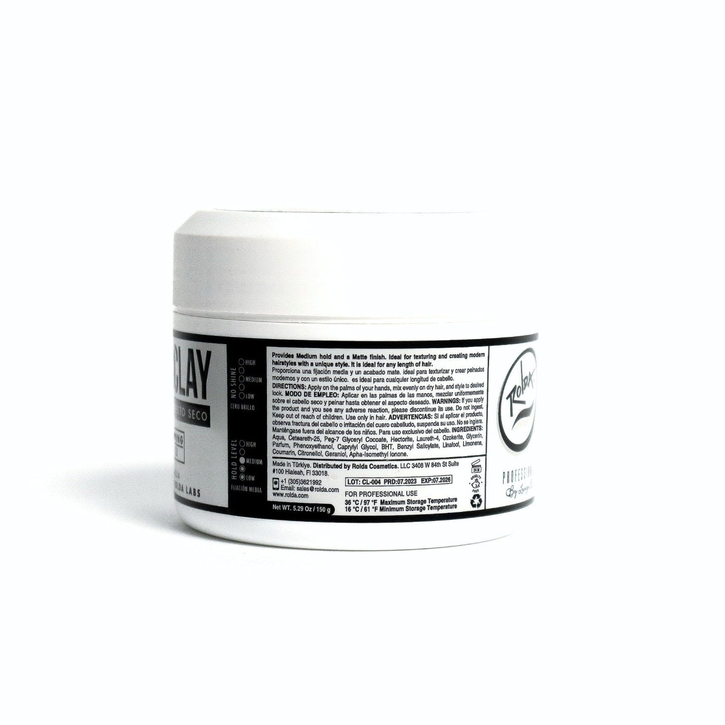 Rolda Hair Clay 5.29oz – Texture, Natural Matte Finish, Flexible Hold