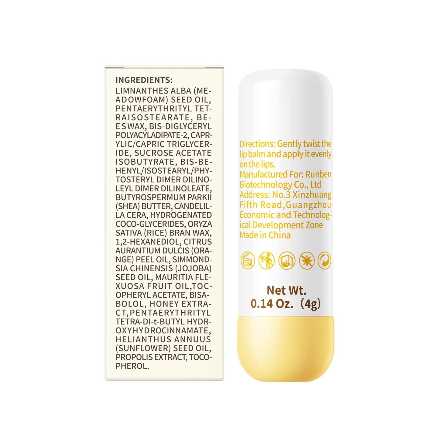 RUNBEN Kids Lip Balm - Moisturizing Baby Lip Care for Toddlers (0.14 oz)
