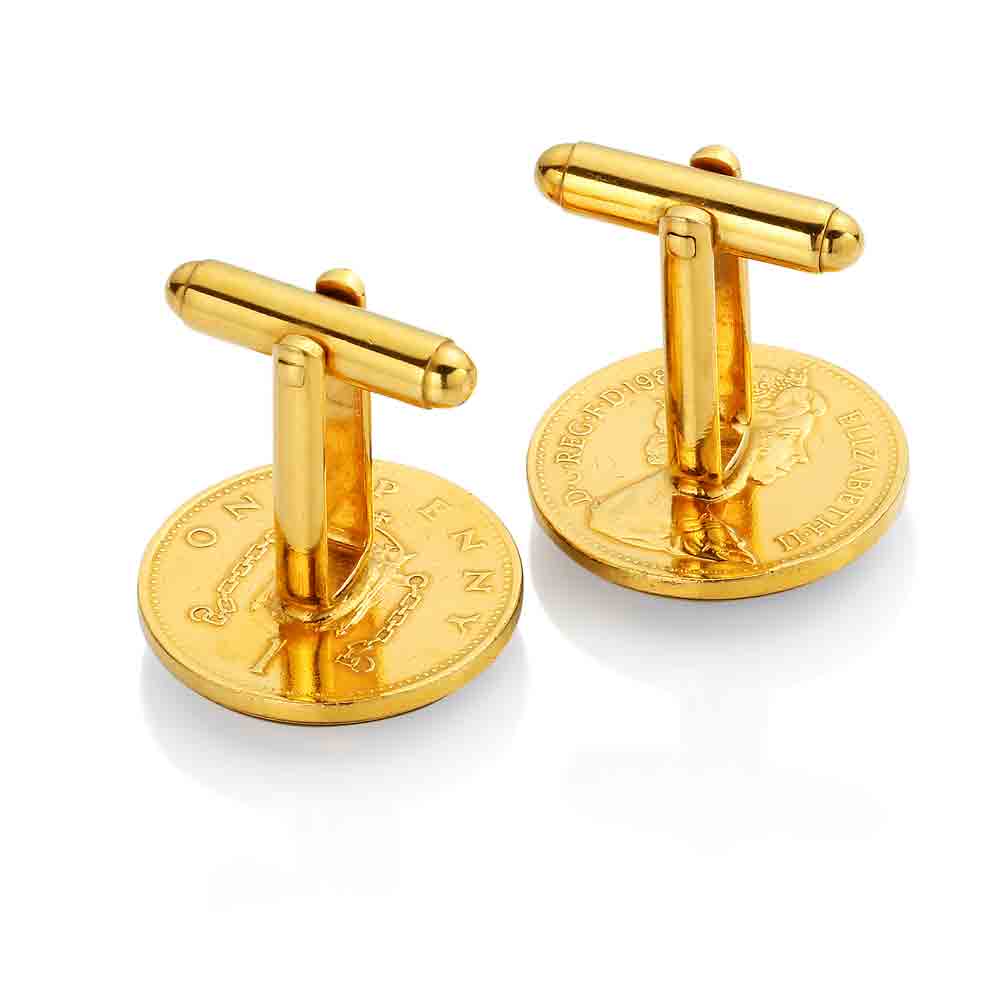 One Penny (1971-2008) - Enamelled Coin Cufflinks
