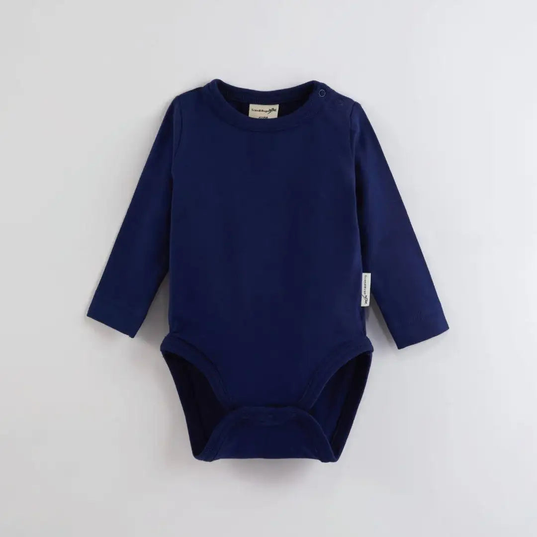ScandiBugs Own Label Organic Long Sleeve Vest - Deep Sea Navy