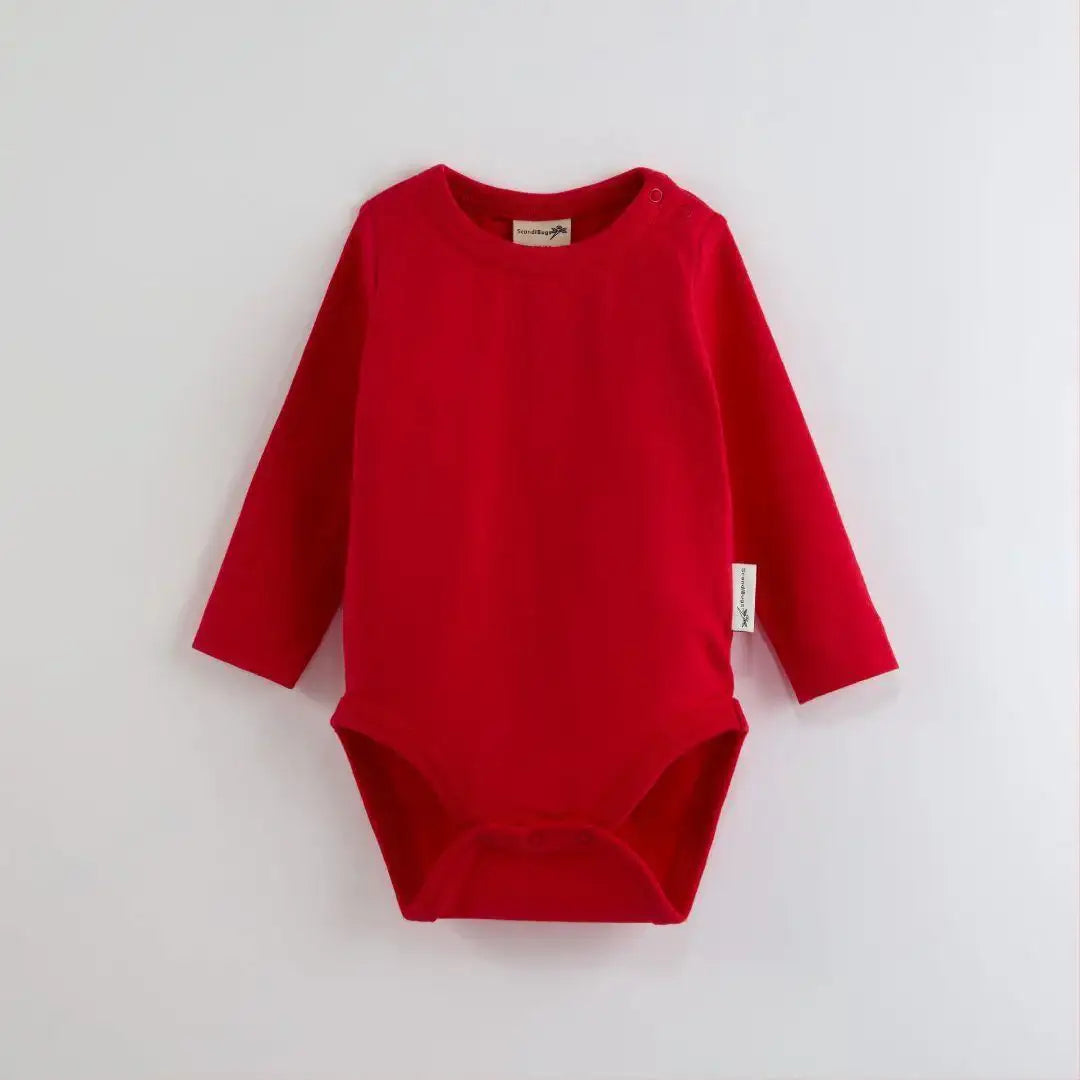 ScandiBugs Own Label Organic Long Sleeve Vest - Roaring Red