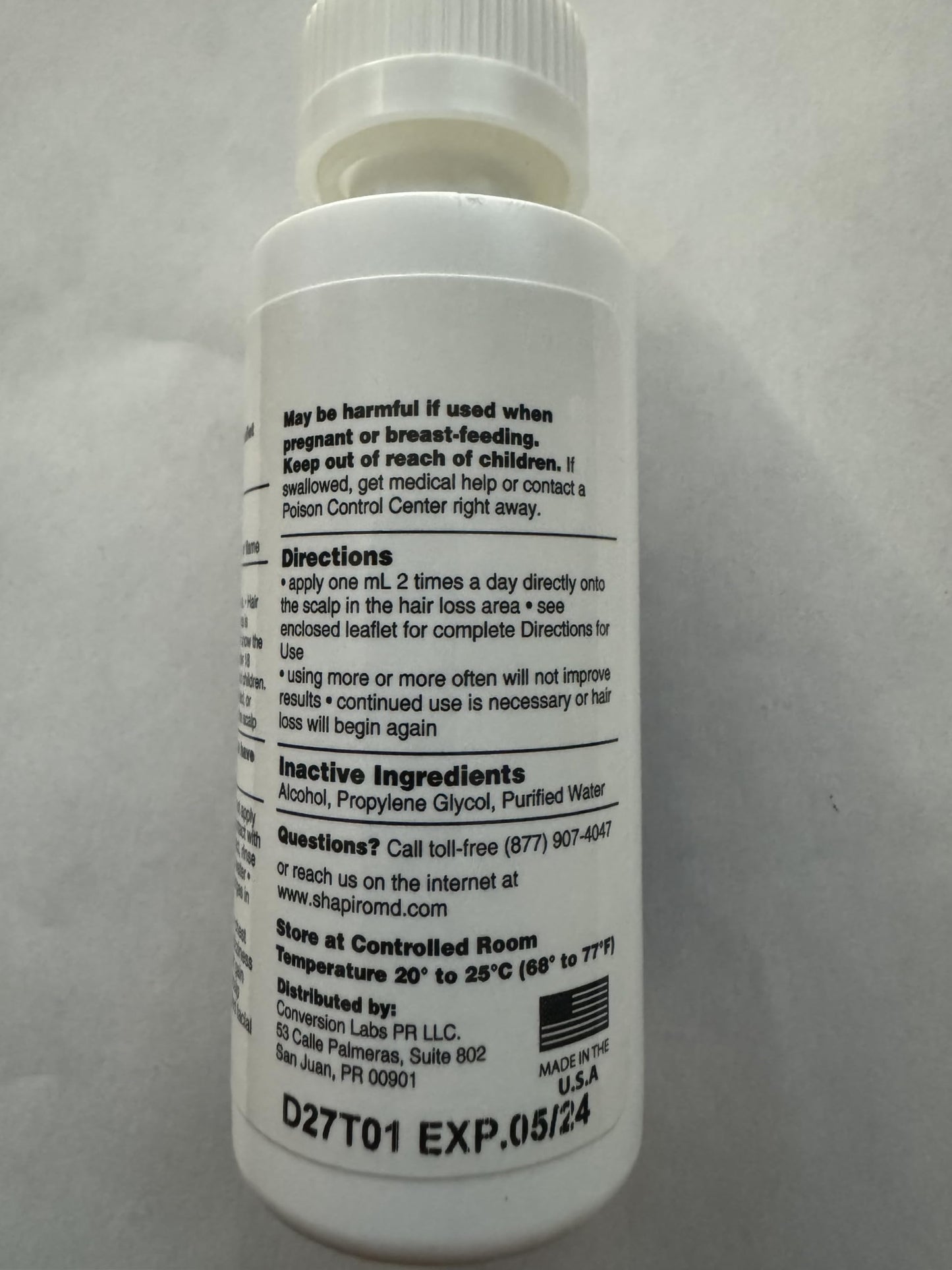Shapiro MD Hair Growth Experts Minoxidil 2% for Women – Hair Growth Serum (1 Month)
