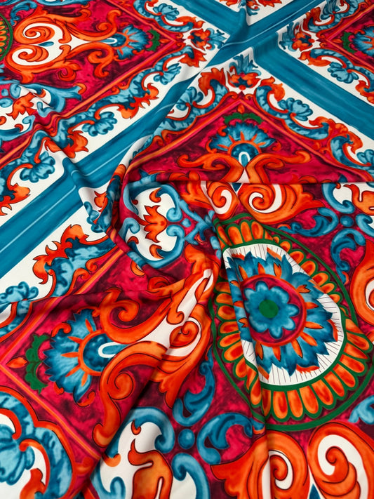 Sicilian Caretto Pattern Fabric by Metre