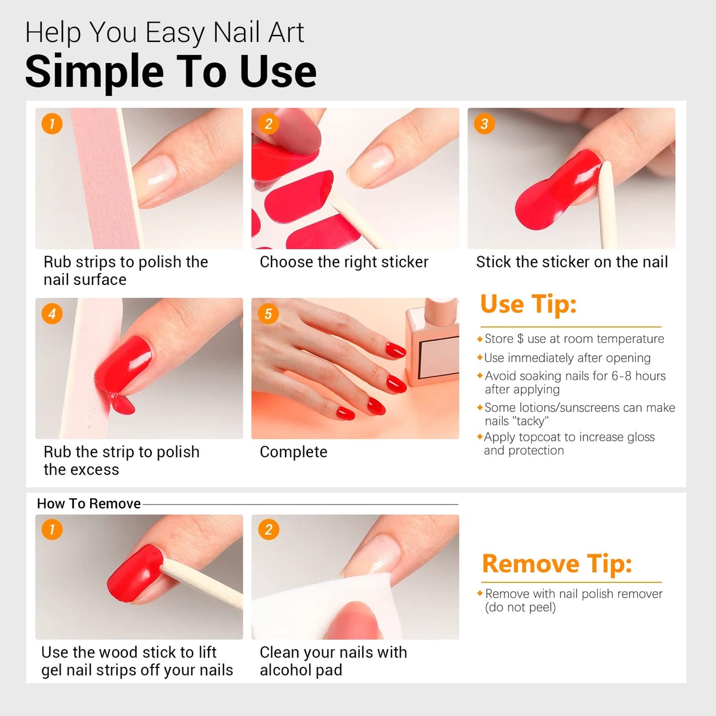 SILPECWEE 20 Sheets Adhesive Toe Nail Polish Stickers – Full Wraps, Solid Color, Includes Nail File
