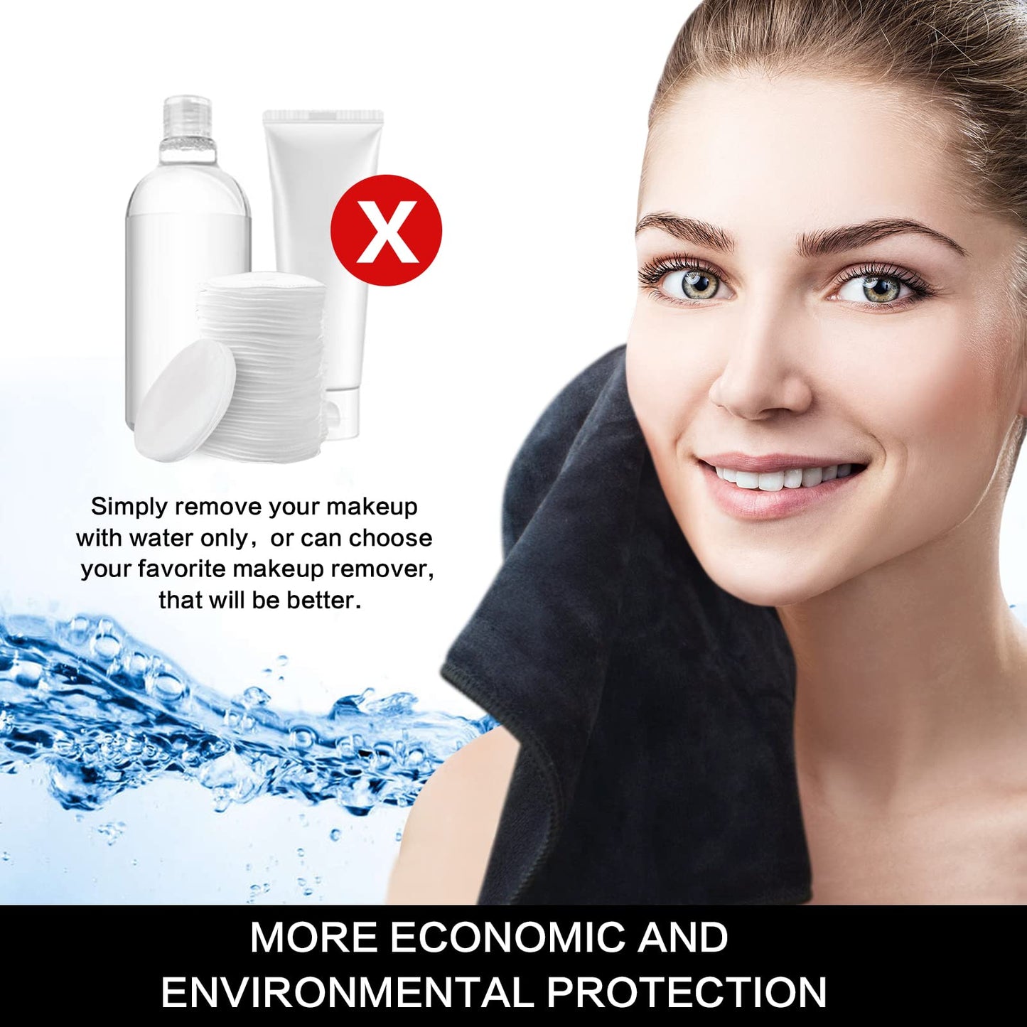 SINLAND Microfiber Facial Cloths — Fast-Drying, Absorbent 12x12 in Makeup Remover Washcloths