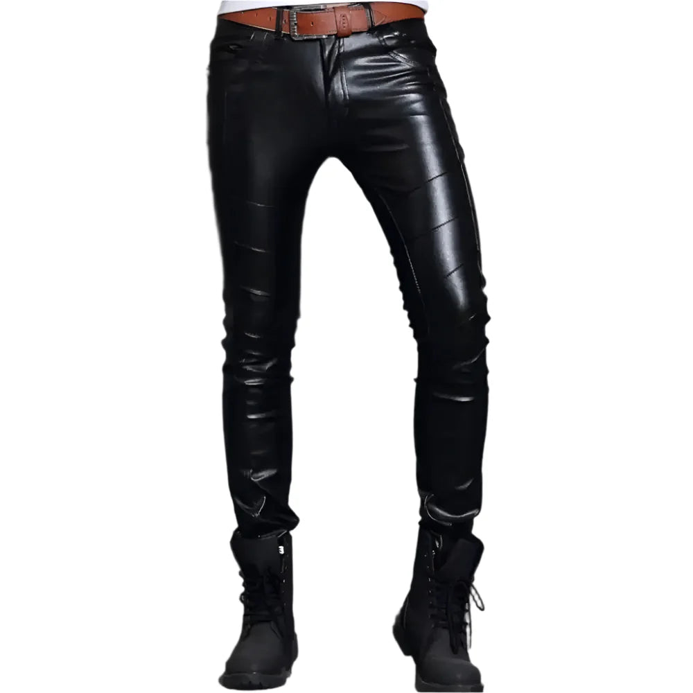 Men’s Skin Tight Leather Motorcycle Pants