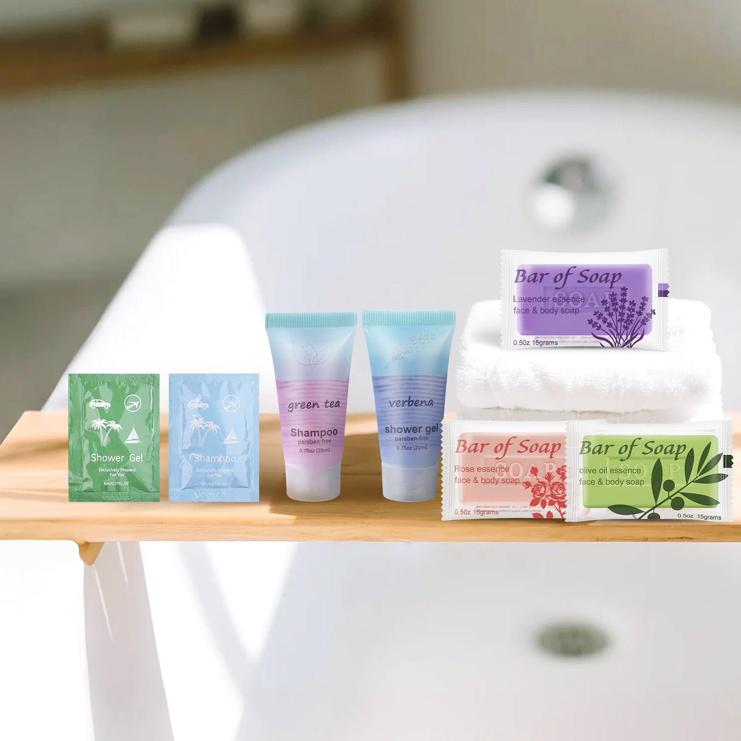 skourvut Bulk Bar Soap – 60 Rose-Scented Travel Mini Bars (0.5 oz) for Hotels & Events
