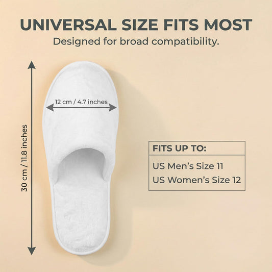 6/12 Pairs Disposable Slippers for Guests – SMDZME Unisex Bulk Spa Slippers, Non-Slip 8.5mm EVA Sole, Washable