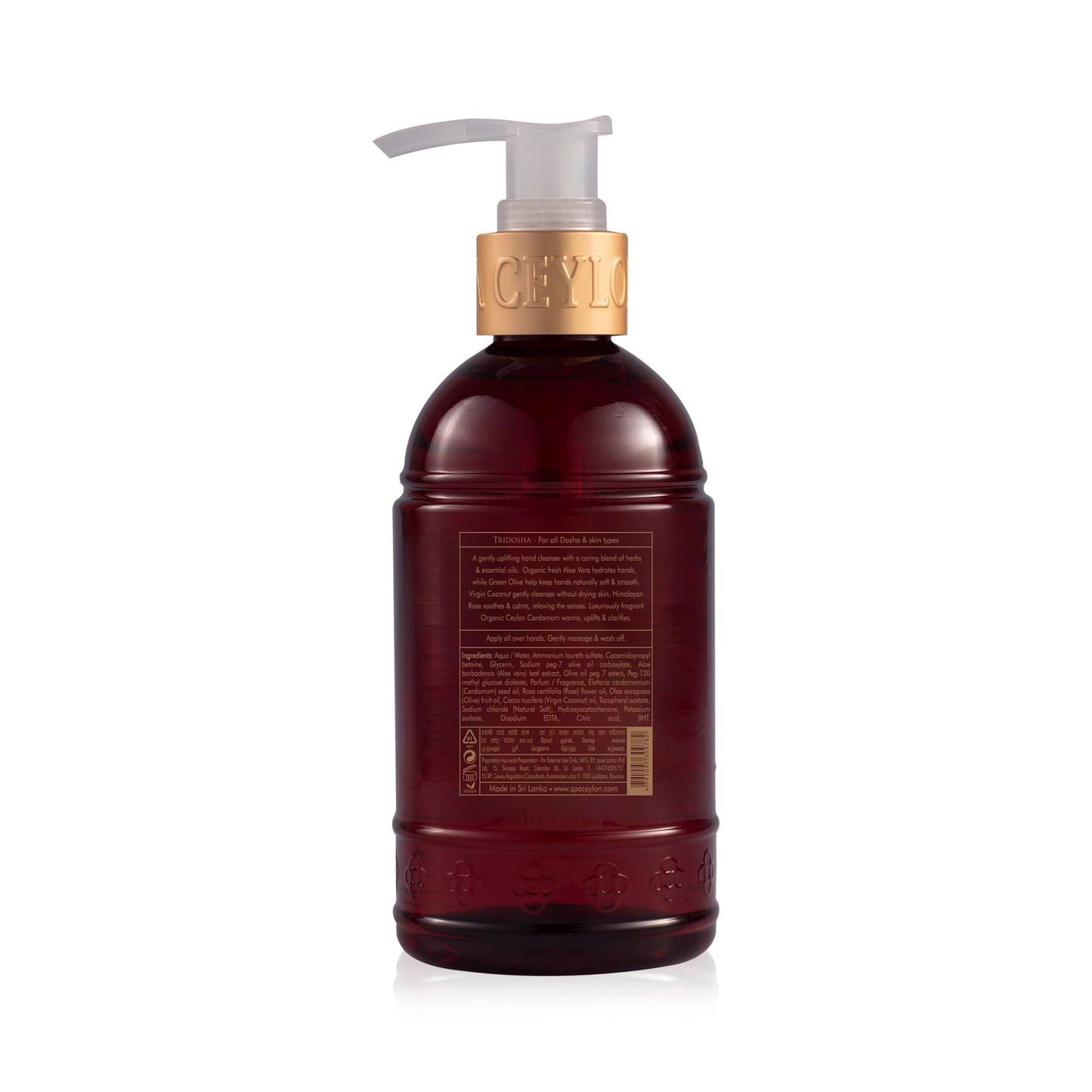 SPA CEYLON Cardamom Rose Hand Wash | Hydrating Aloe Vera, Olive & Coconut