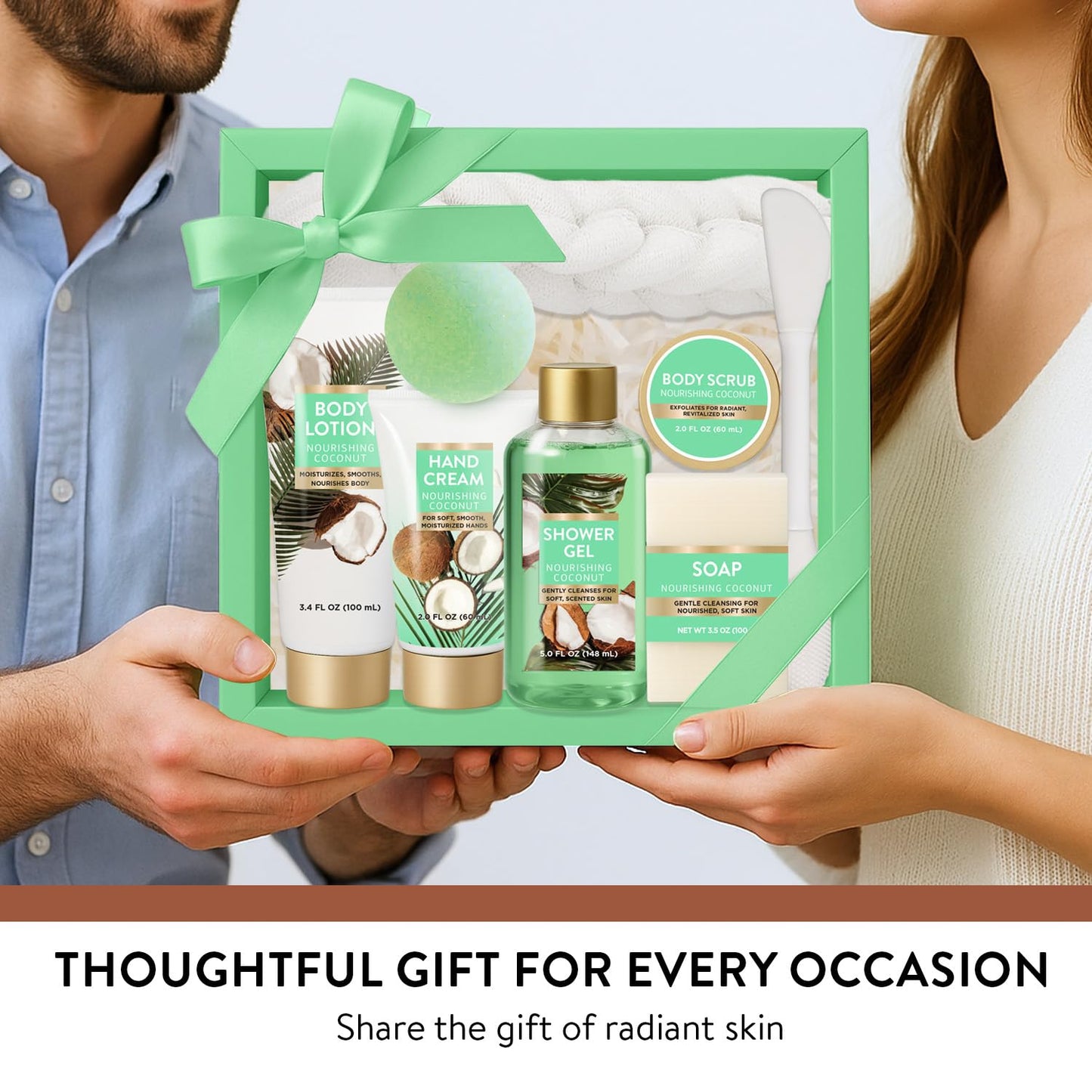 Spa Luxetique 8-Piece Bath & Body Gift Set for Women | Tropical Coconut Spa Gift