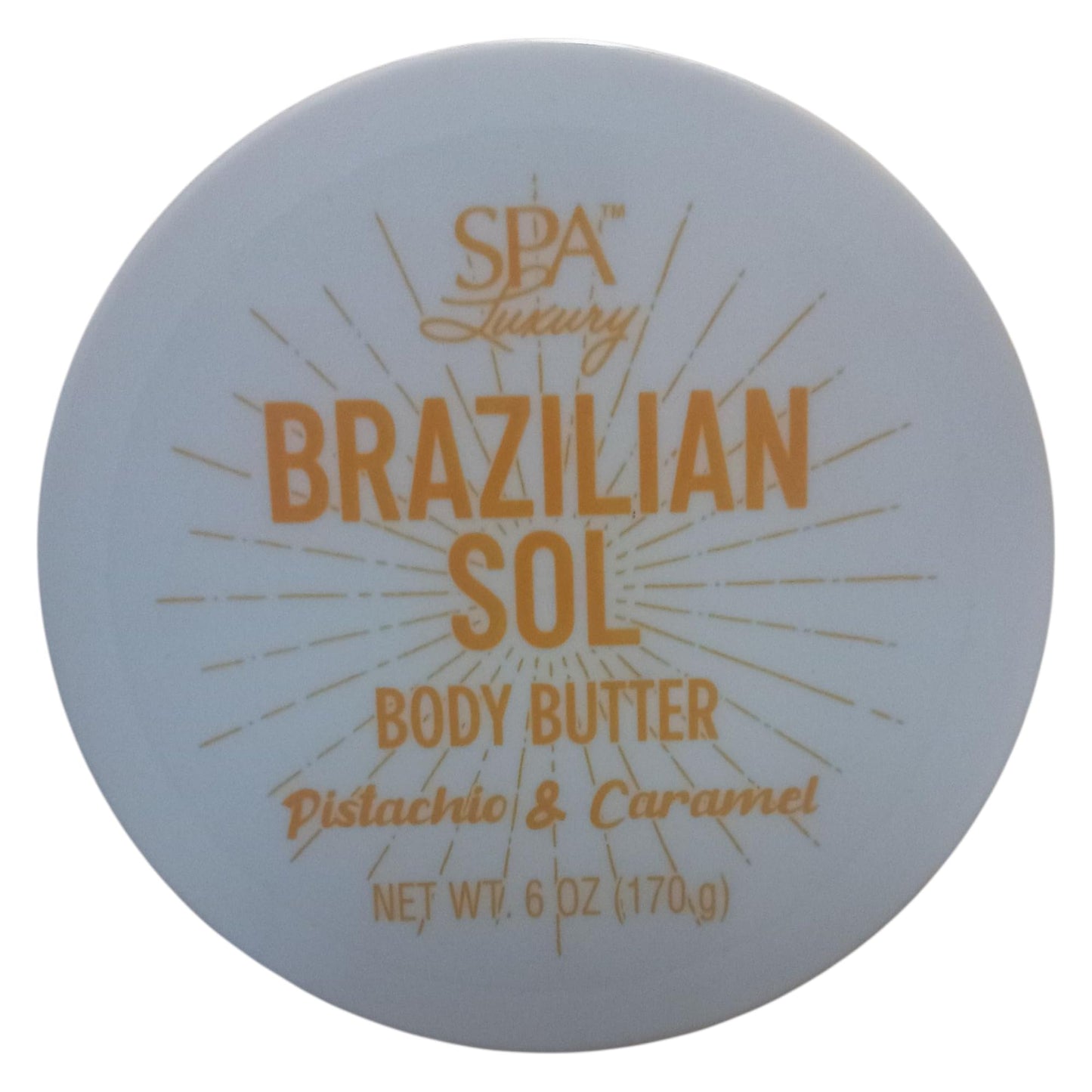 SPA Luxury Brazilian Sol Body Butter – Pistachio & Caramel Scent, 6 oz