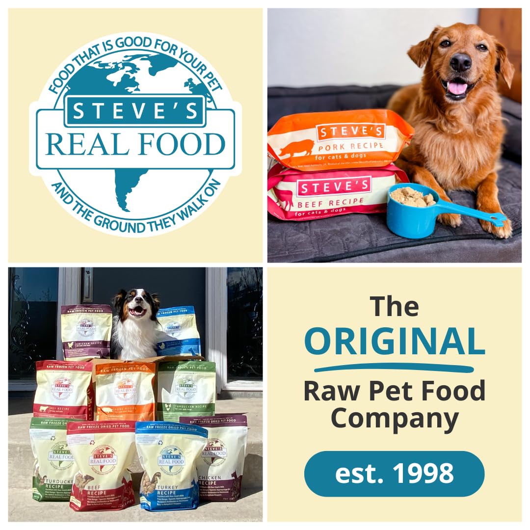 Steve's Real Food Freeze-Dried Raw Nuggets – Turkey Recipe, 20 oz, for Dogs & Cats