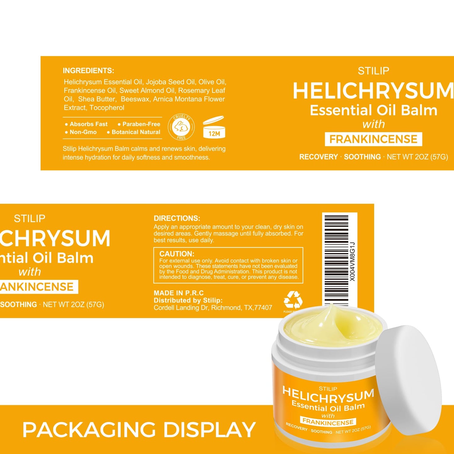 STILIP Helichrysum Balm with Frankincense – 2oz Deep Repair Face Cream