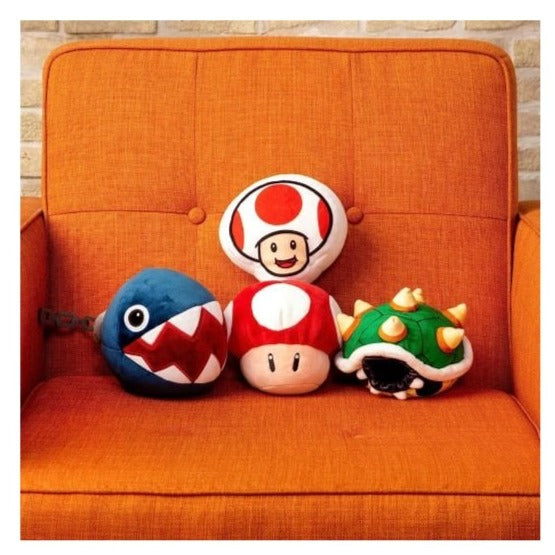 Mario Kart Mocchi-Mocchi Plush Figures 15cm - Chain Dog, Toad, Green Shell, Red Toad