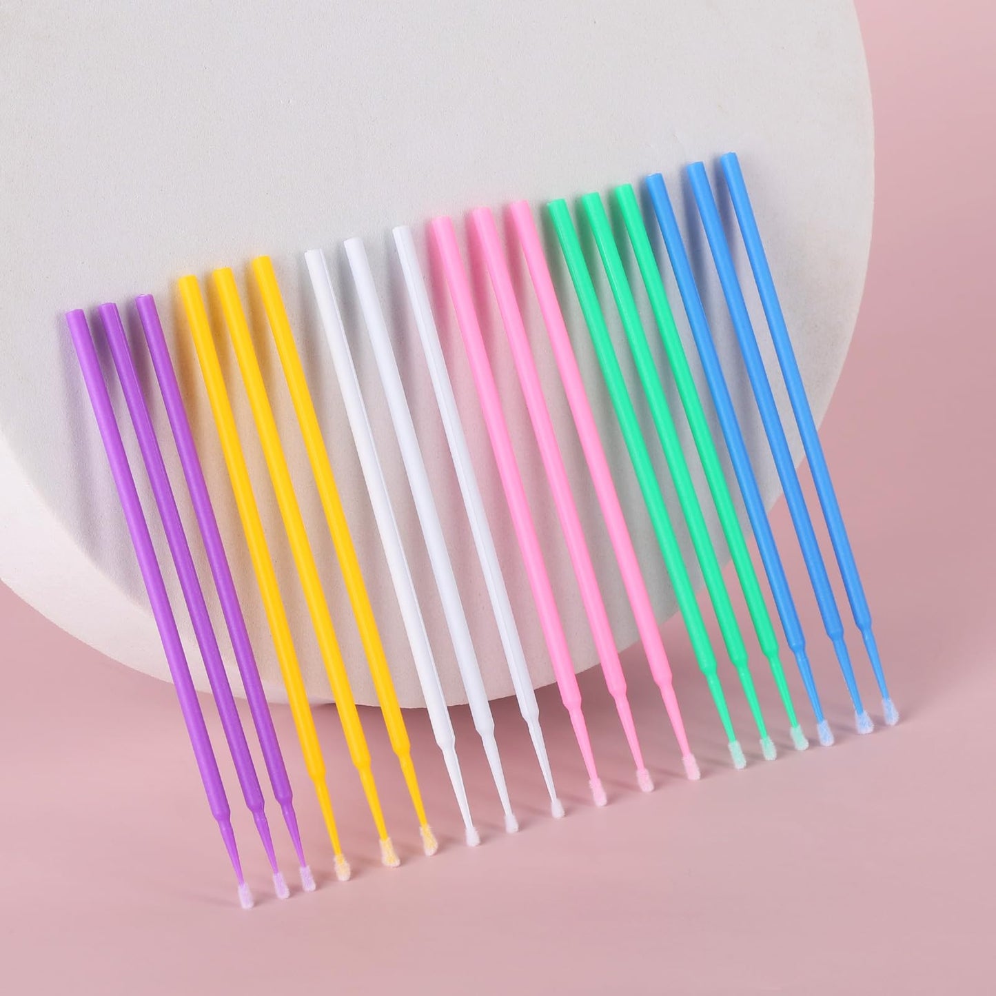 Tbestmax 1200 Pcs Micro Applicator Brush Set – Bendable Micro Swabs for Eyelash Extensions (6 Colors)