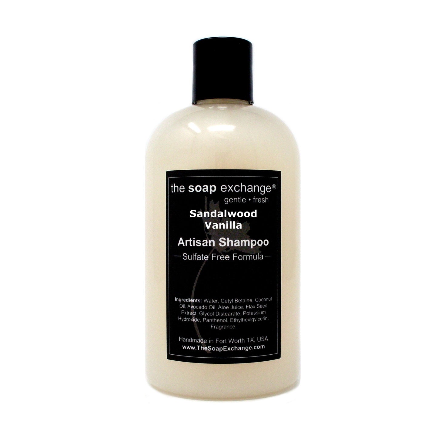 The Soap Exchange Hair Shampoo – Sandalwood Vanilla (12 oz) | Handcrafted USA, Sulfate & Paraben Free